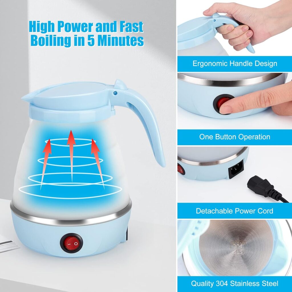 Turn on a foldable electric kettle