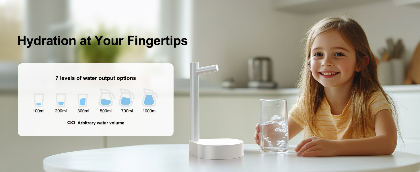 7 levels of water dispensing of a smart table water dispenser