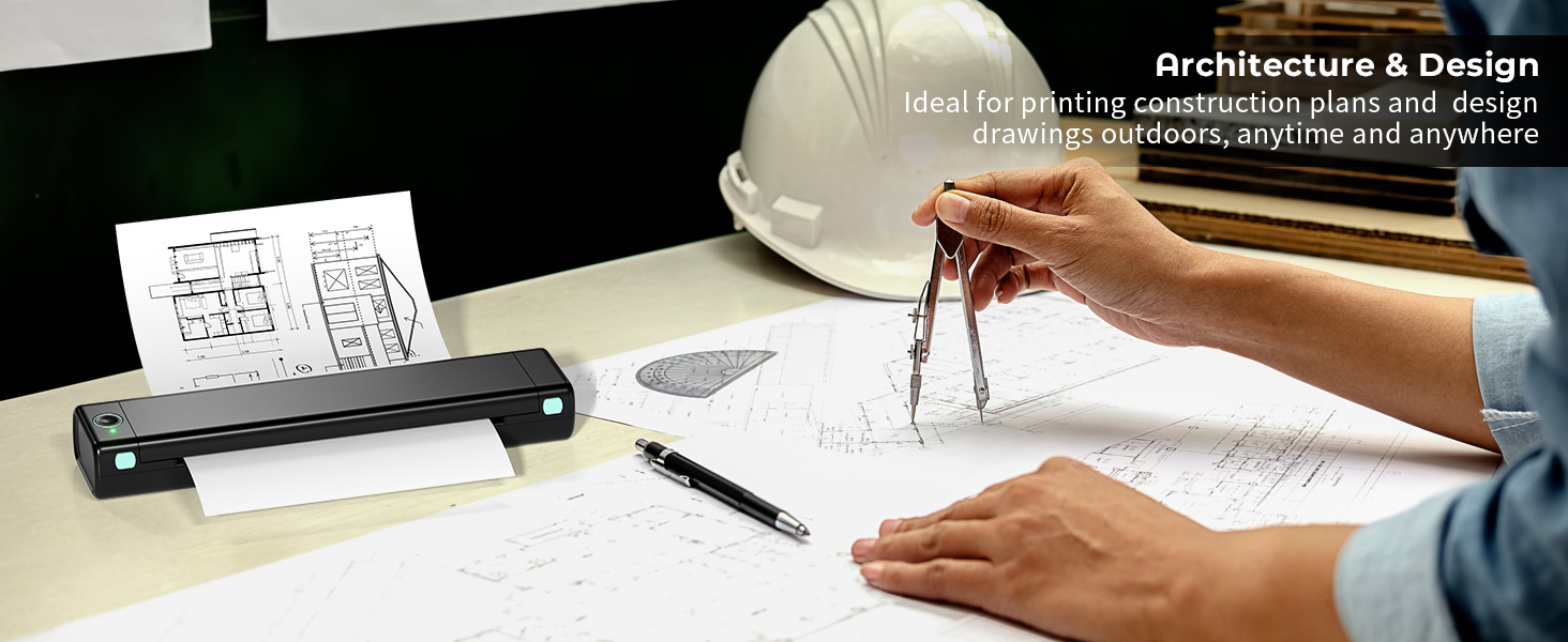 Architectural design with bluetooth portable thermal printer