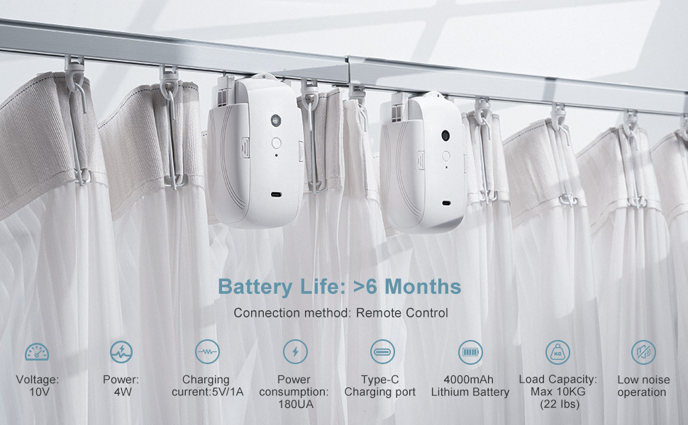 Battery life of smart curtain machine