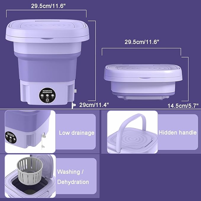 Dimension of foldable washing machine