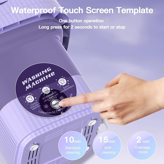 Foldable washing machine switch button