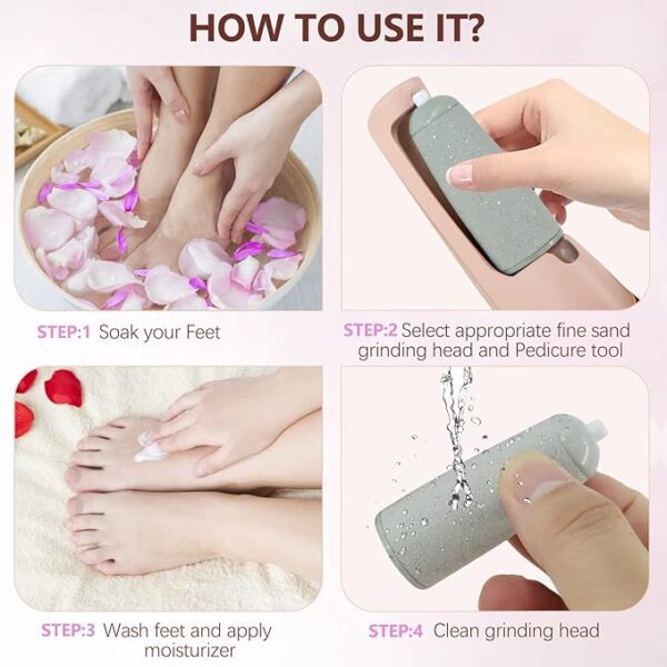 How to use rechargeable callus removal 1