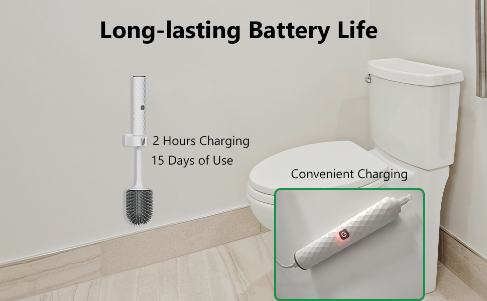 Longlasting battery of an electric toilet brush