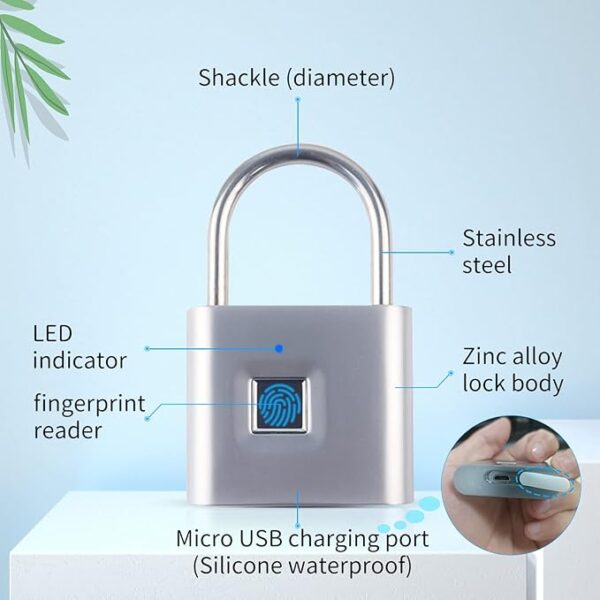 Parts of a smart fingerprint padlock