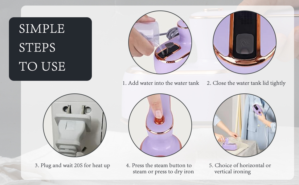 pouring water into mini pressing iron