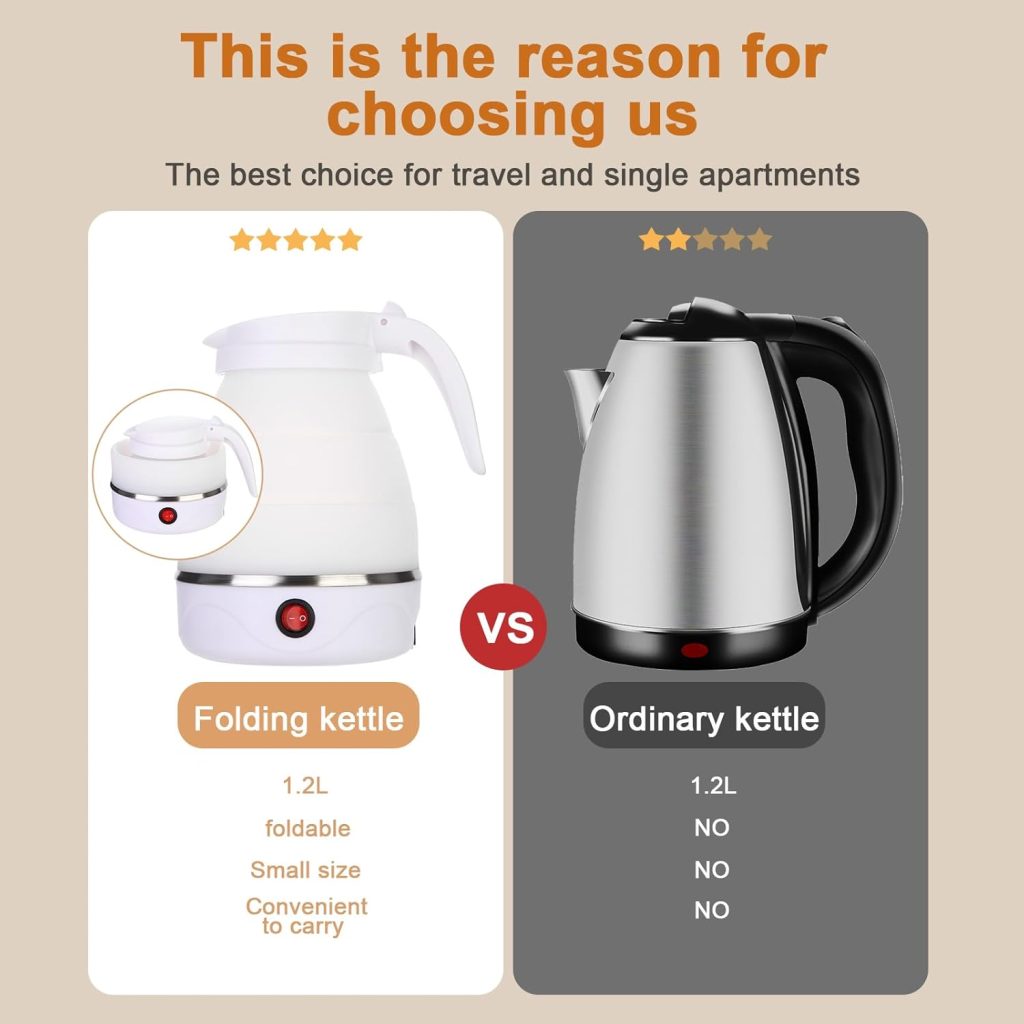 comparison between a foldable electric kettle and an electric kettle